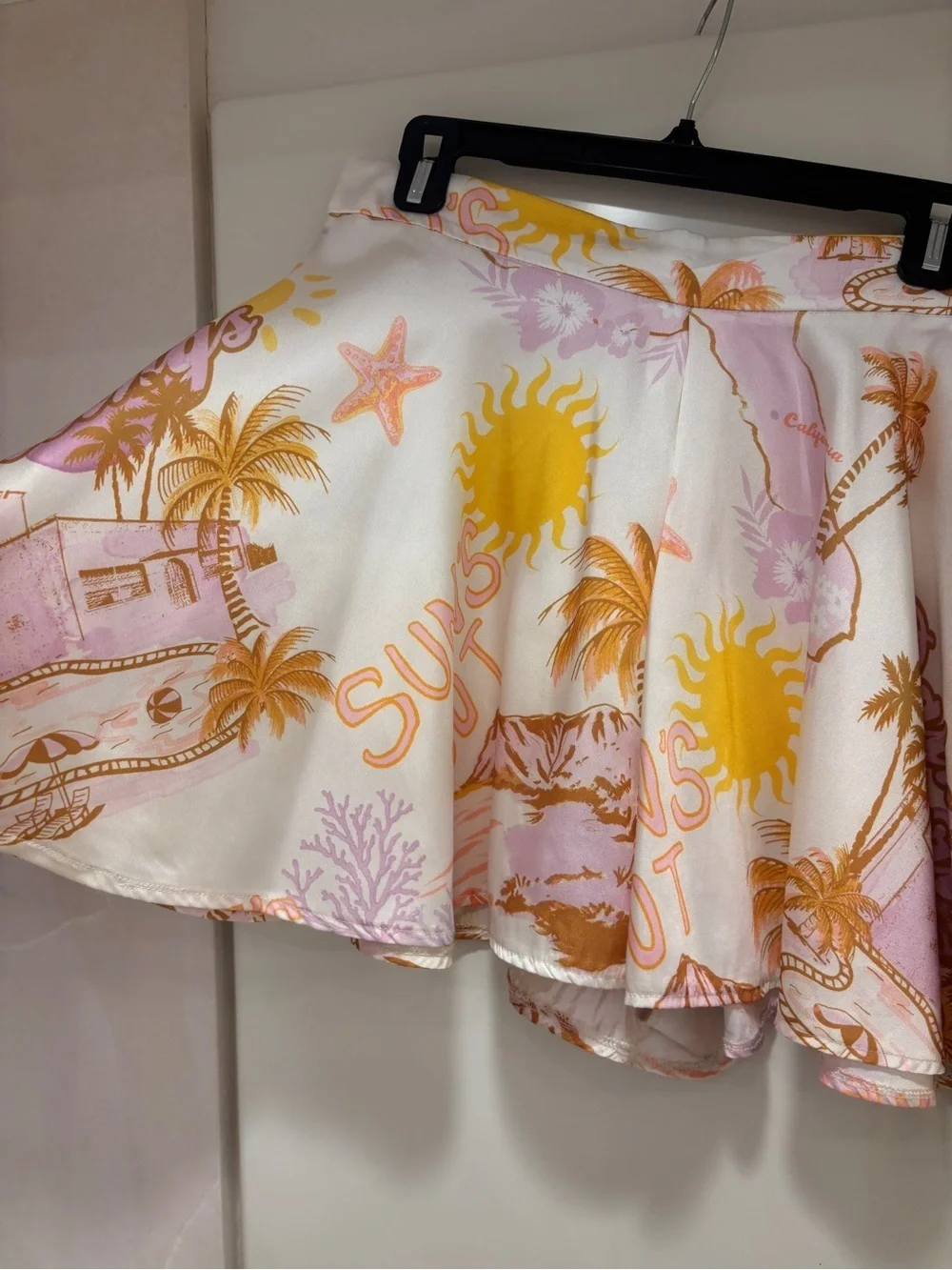 ASOS multicolor tropical print skirt - pink, yellow, orange